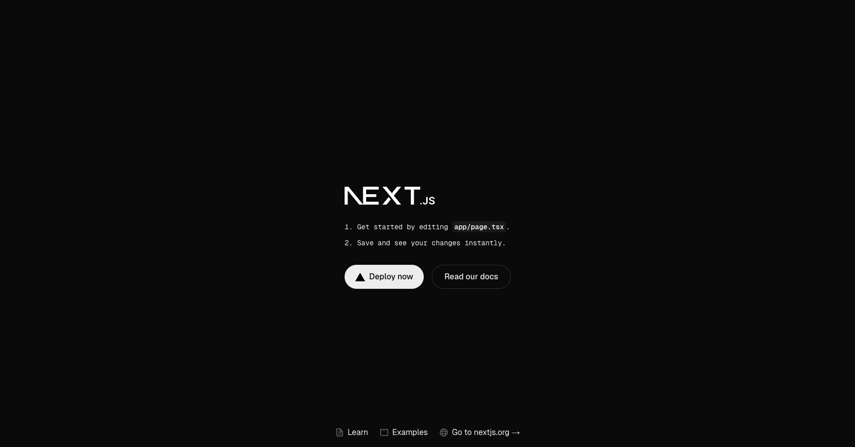 Our Next.js app is now reachable via browser