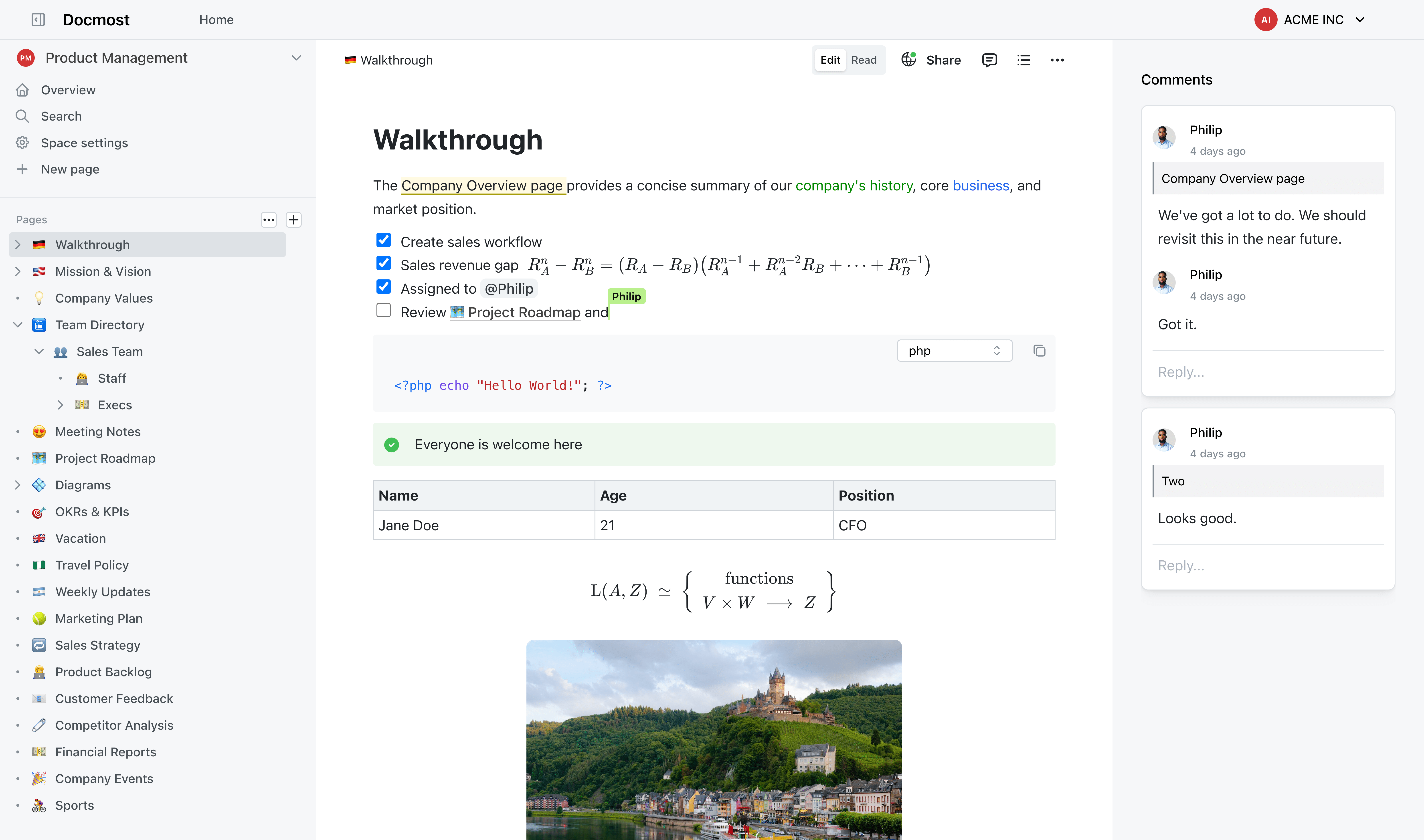 Docmost Screenshot - Modern Wiki Software with Real-time Collaboration