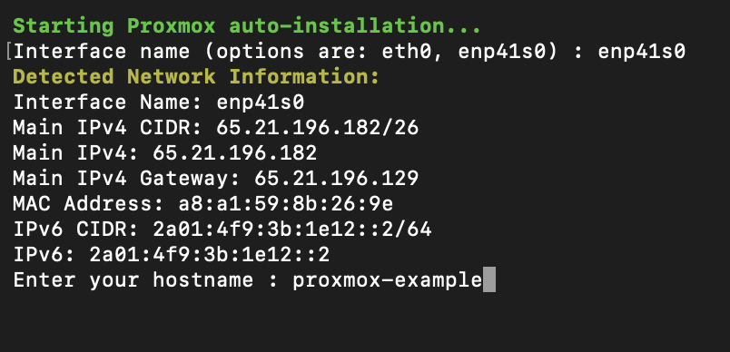 Proxmox Hetzner Script - Netzwerk Wizard