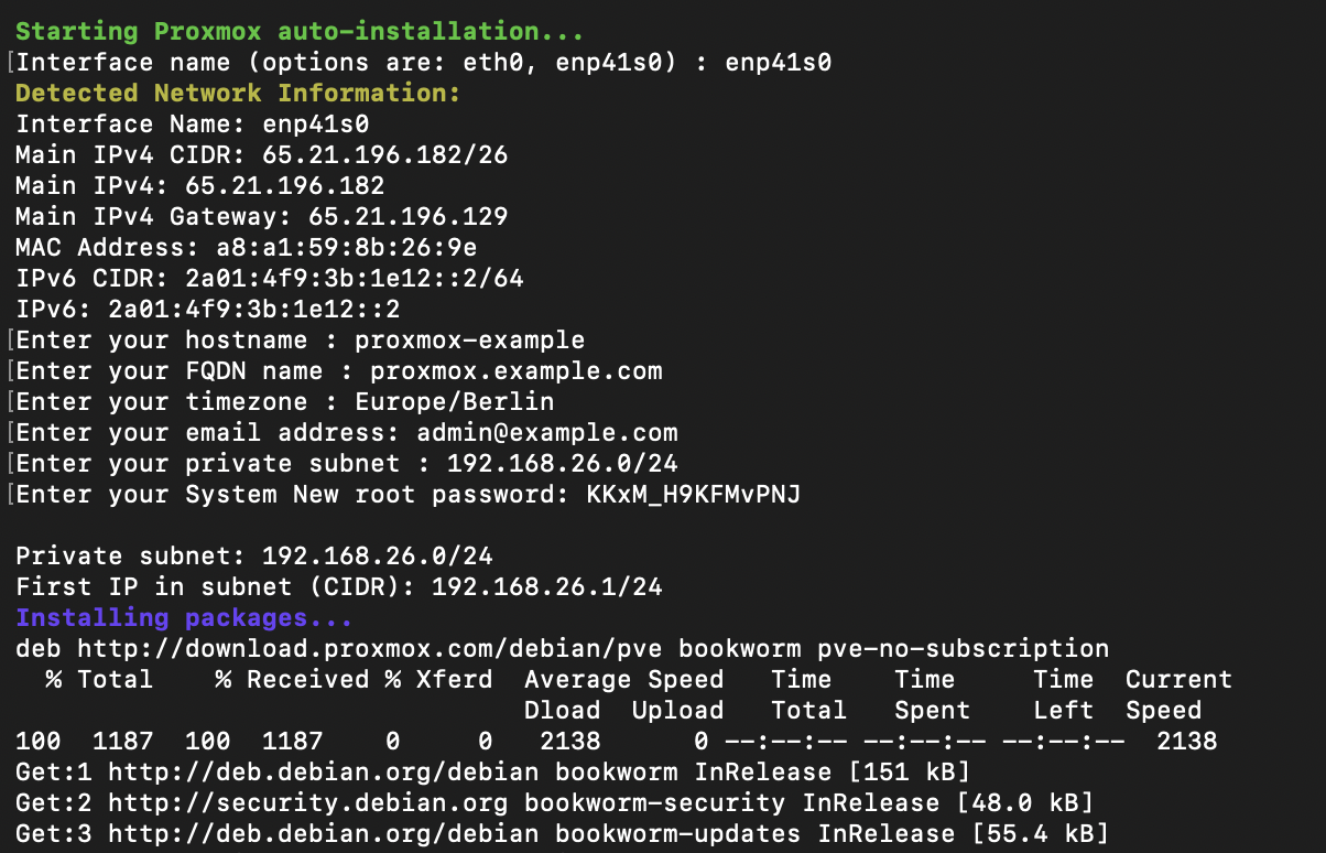 Proxmox Hetzner Script - Zusammenfassung und Start
