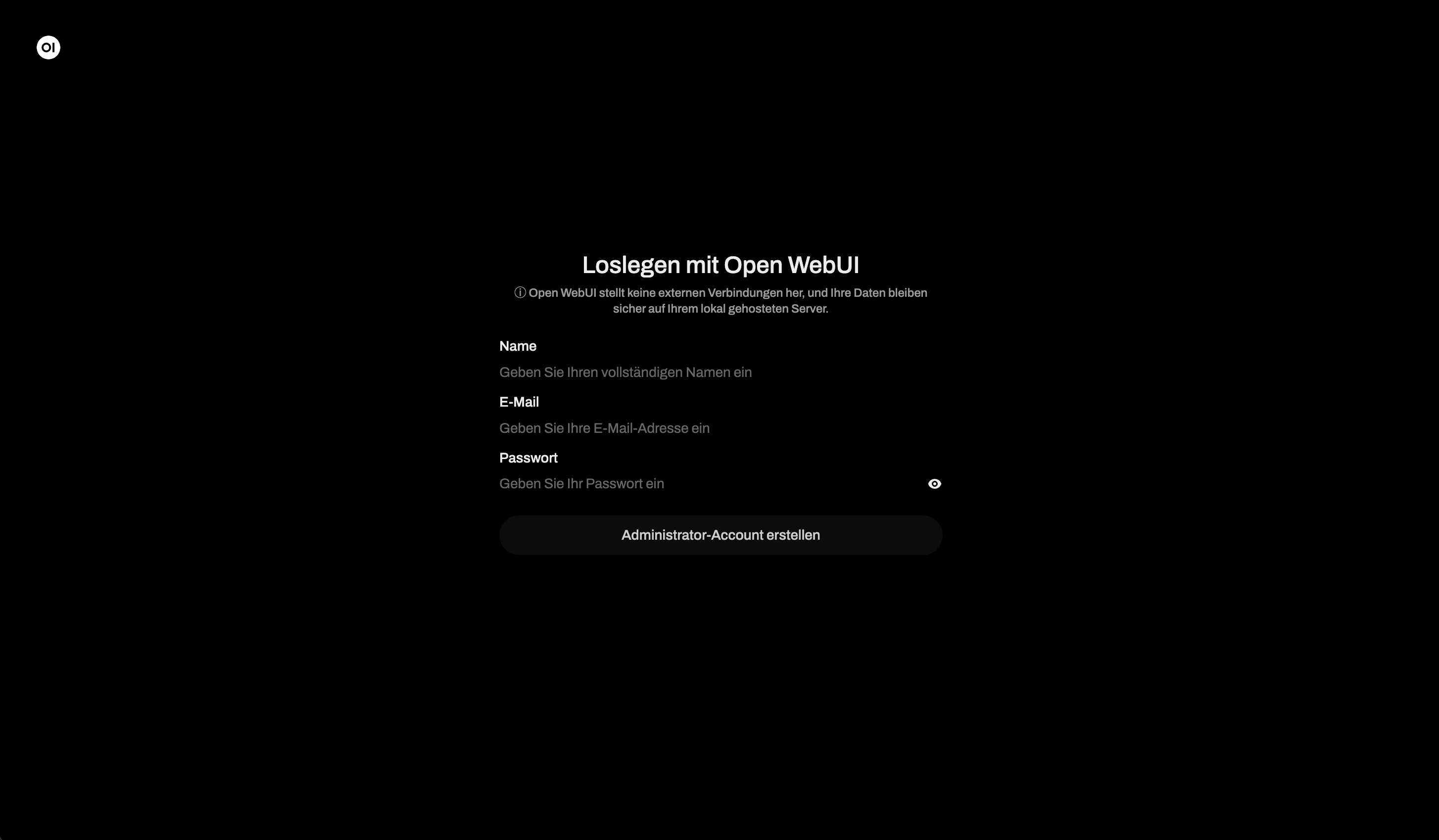 Open WebUI Login Screen