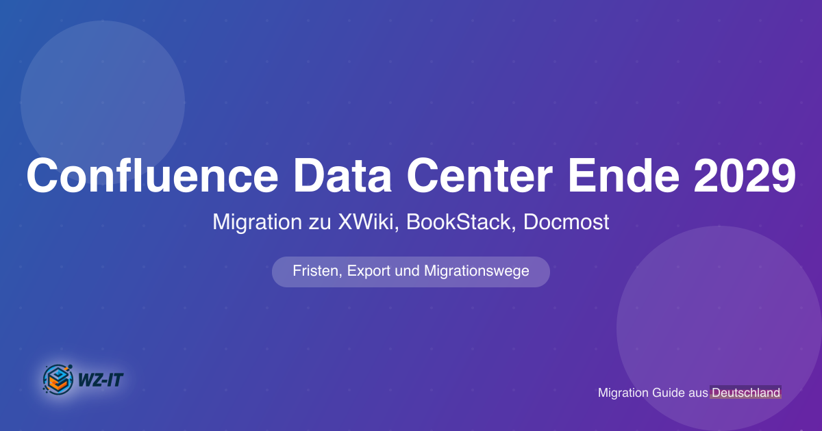 Confluence Data Center End of Life 2029: Migration zu XWiki, BookStack, Docmost oder Wiki.js