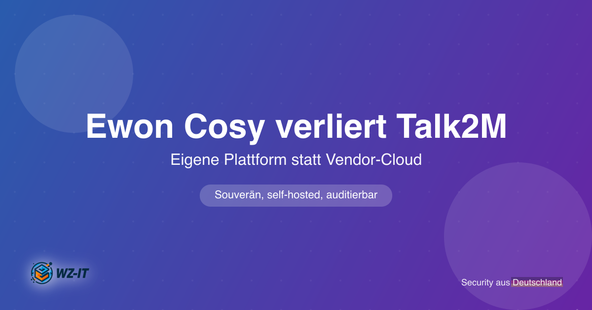 Ewon Cosy 141 verliert Talk2M Ende 2026: eigene Fernwartungsplattform statt Vendor-Lock-in