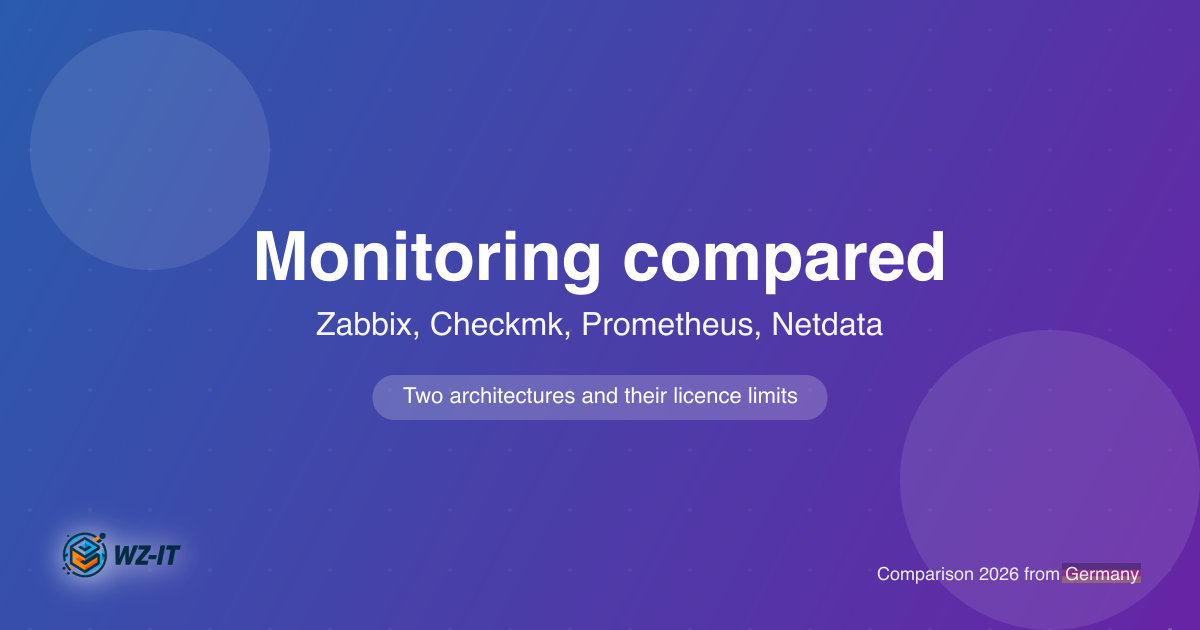 Zabbix, Checkmk, Prometheus or Netdata: monitoring compared 2026