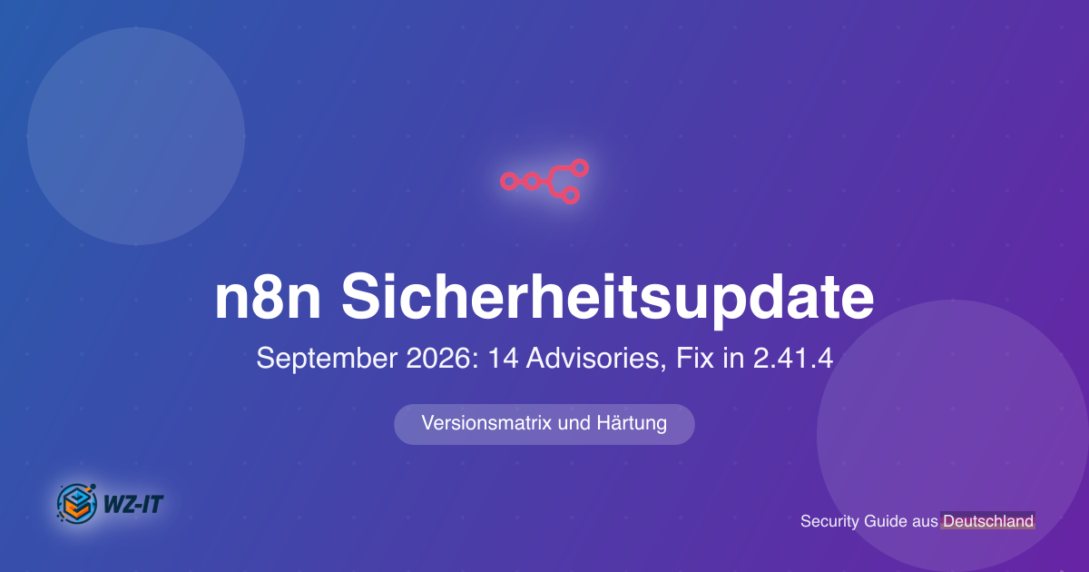 n8n Sicherheitsupdate September 2026: 14 Advisories, Fixversionen und Härtung