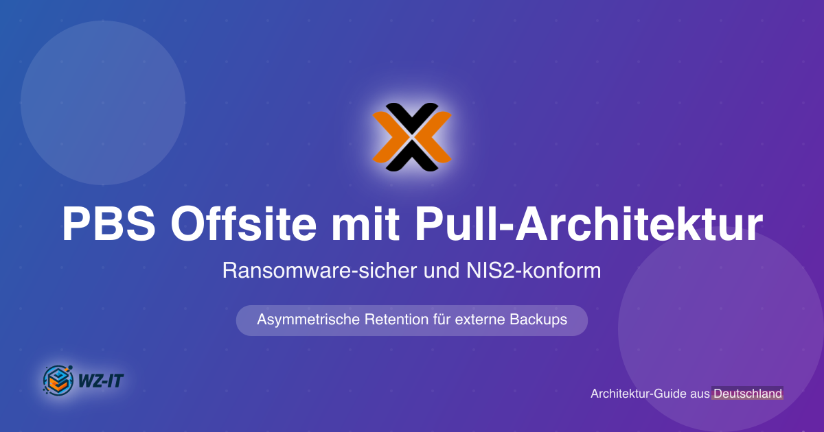 Proxmox Backup Server Offsite: Pull-Architektur mit asymmetrischer Retention für ransomware-sichere Backups