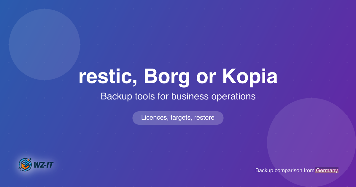 restic, Borg or Kopia: backup tools compared for business operations