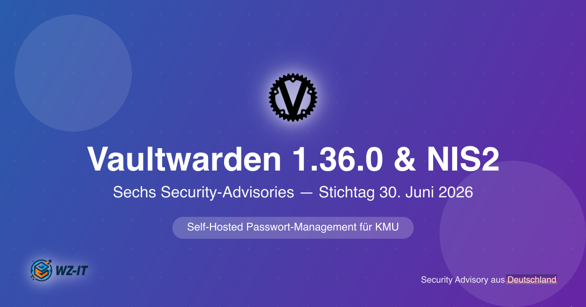 Vaultwarden 1.36.0 & NIS2: Self-Hosted Passwort-Management für KMU
