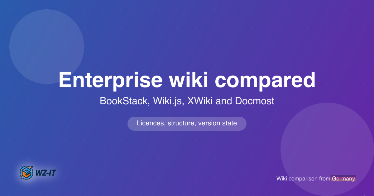 BookStack, Wiki.js, XWiki or Docmost: enterprise wiki compared 2026