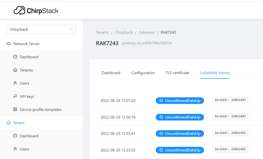 ChirpStack Screenshot