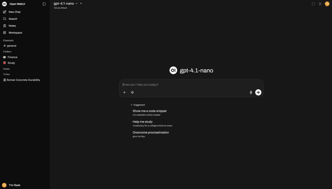 Open WebUI Screenshot - ChatGPT-like interface