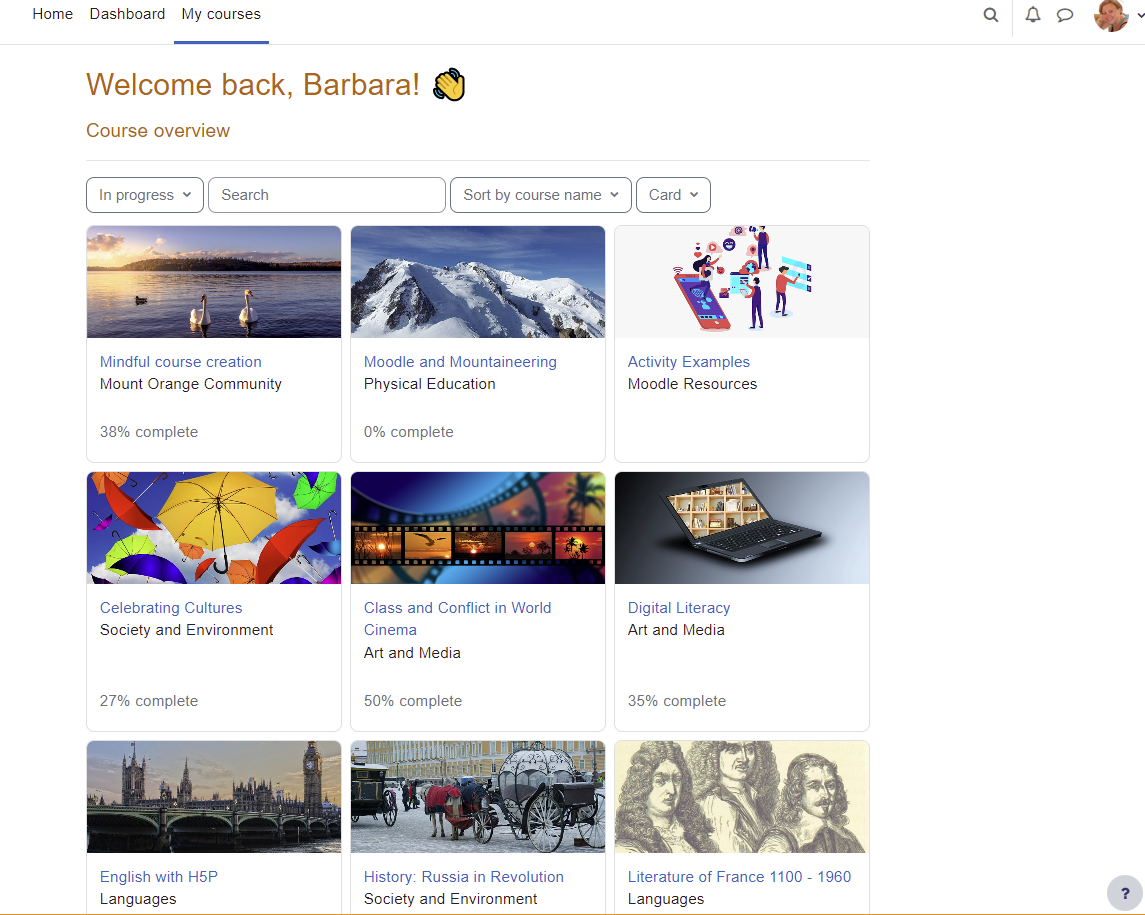 Moodle Screenshot
