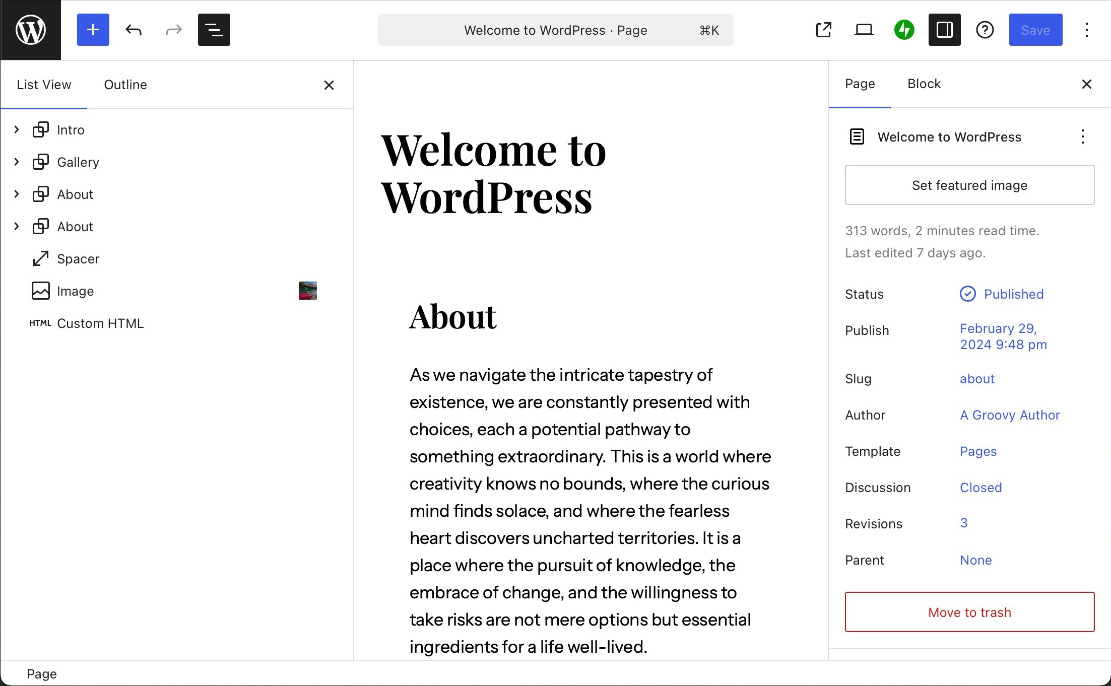 WordPress Screenshot